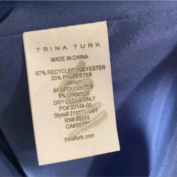 Trina Turk One Shoulder Gull blue green Fringe flapper Dress size medium new!!! - Picture 12 of 12